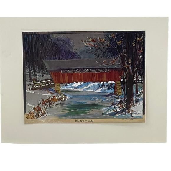 Vintage Foil Prints of America the Beautiful Reflective Etched Four Seasons Rare - Picture 3 of 10